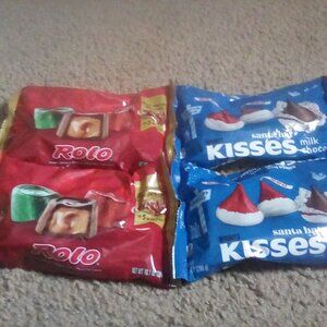 Christmas Candy Lot of 4 Bags Kisses and Rolo
